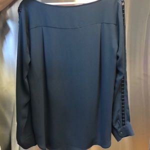 Navy Blue Loft Blouse with peek a boo sleeves